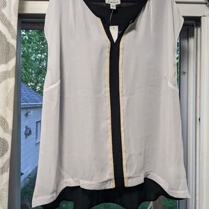 NWT simply Emma Black and white blouse.2X